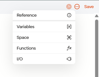 Fx button in the Code Block editor