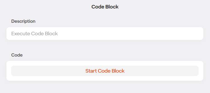 Starting a Code Block