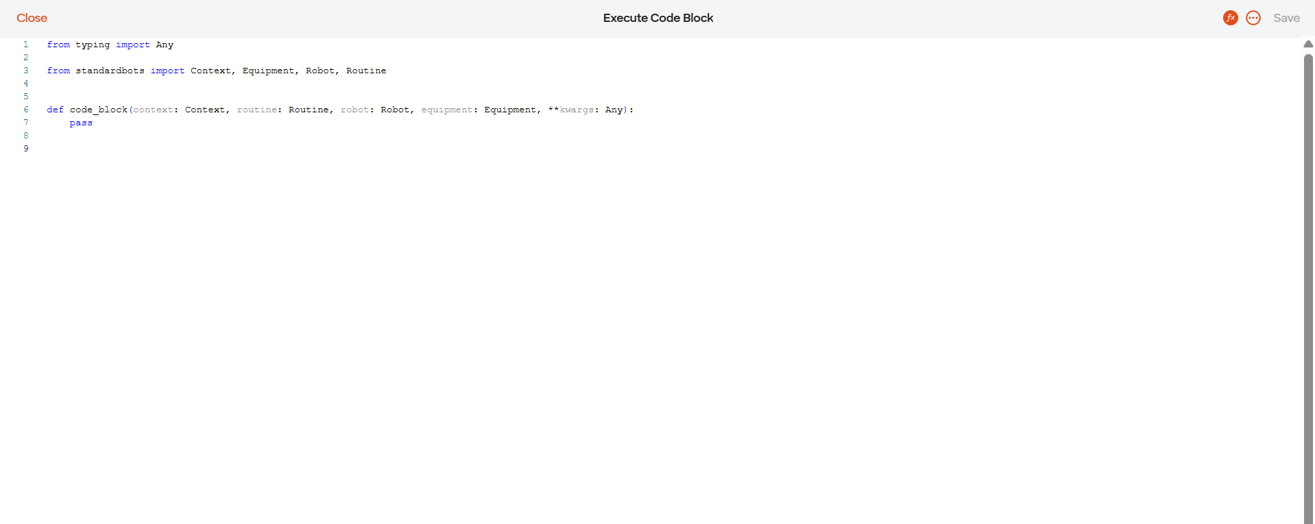 Code Block text editor